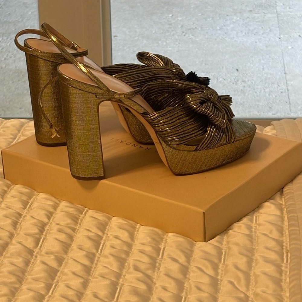 Loeffler Randall Gold Bow Heels